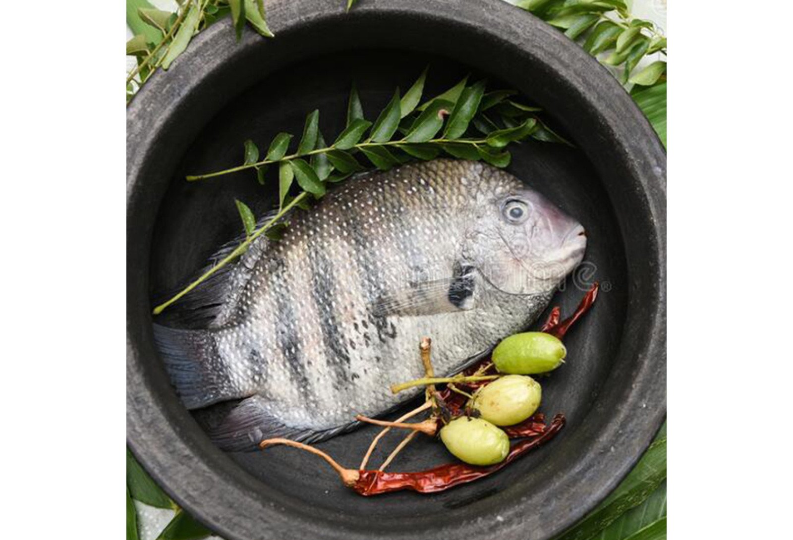 Cleaned Nadan Karimeen Medium / Pearl Spot / Green Cromide / കരിമീൻ - 350 gm